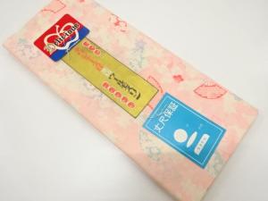アンティーク　扇に草花模様　長襦袢地反物